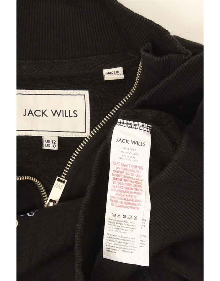Jack Wills Γυναικείο Γραφικό Φούτερ Jumper UK 12 Medium Black