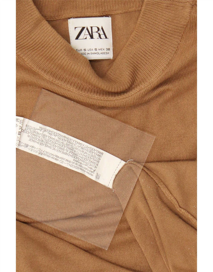 Ανδρικό πουλόβερ με λαιμό χελώνα Zara Μικρό μπεζ βισκόζη