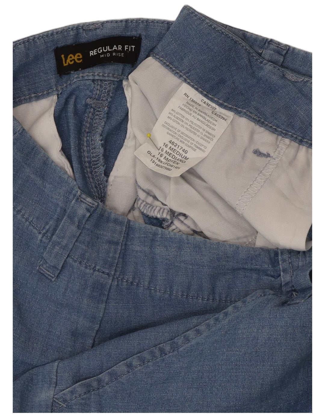 Γυναικείο σορτς LEE κανονική εφαρμογή, ψηλόμεσο σορτς US 16 2XL W36 Μπλε βαμβακερό