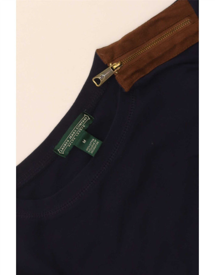 Ralph Lauren Γυναικεία μπλούζα ιππασίας μακρυμάνικη UK 12 Medium Navy Blue