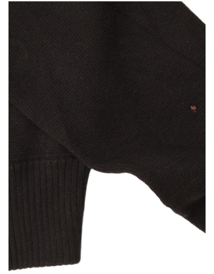 Γυναικείο πουλόβερ ζακέτα ARMANI JEANS UK 12 μεσαίο μαύρο βαμβακερό