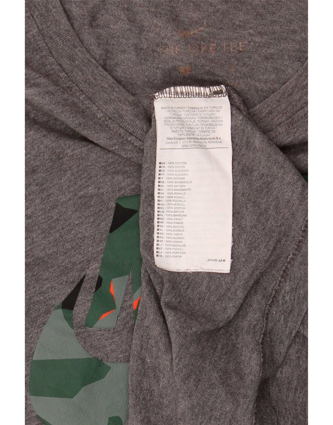 Μπλουζάκι Nike ανδρικό Dri Fit γραφικό μπλουζάκι, μικρό γκρι βαμβακερό