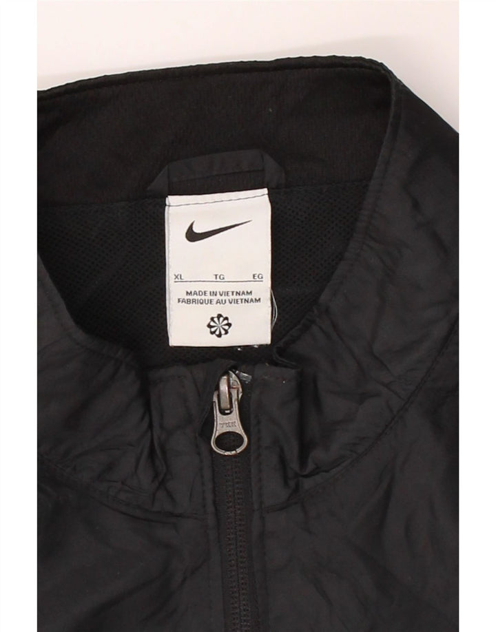 NIKE Mens Rain Jacket UK 42 XL Black Polyester Vintage Nike and Second-Hand Nike from Messina Hembry 