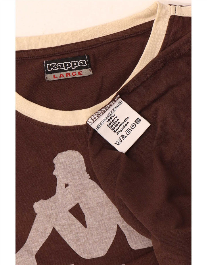 Ανδρικό γραφικό T-Shirt Kappa Top Large Brown Βαμβακερό