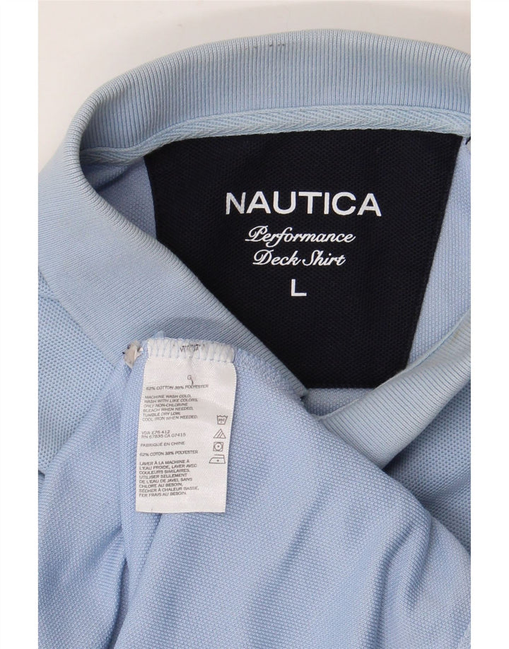 Ανδρικό πουκάμισο πόλο Nautica μεγάλο μπλε βαμβακερό