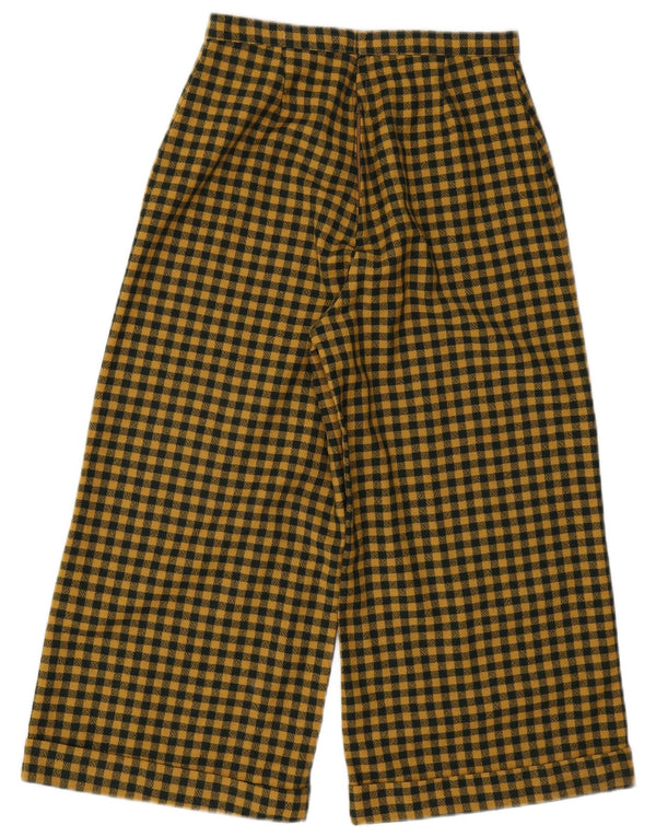 Vintage γυναικείο ψηλόμεσο παντελόνι Capri W28 L22 Κίτρινο Gingham