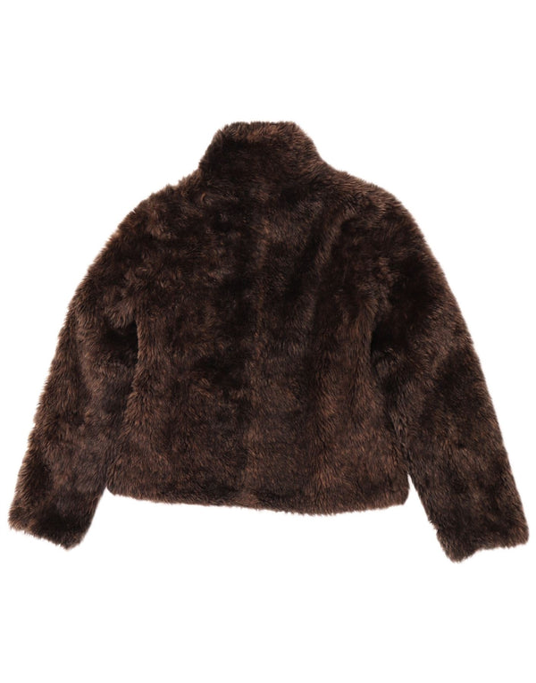 Vintage Γυναικείο Μπουφάν από Faux Fur UK 6 XS Καφέ Ακρυλικό