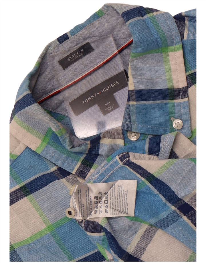 Tommy Hilfiger Ανδρικό Stretch πουκάμισο Small Blue Check Cotton
