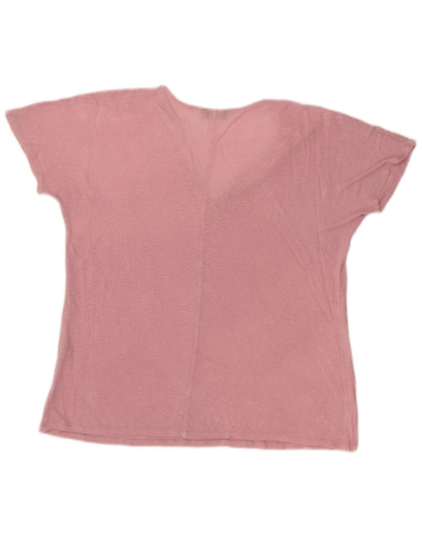 Massimo Dutti Γυναικείο T-Shirt Top UK 16 Large Pink Flecked
