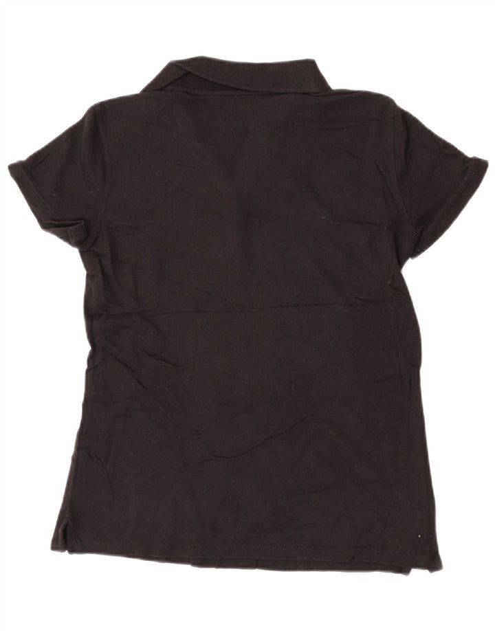 Izod Γυναικείο Πόλο Μπλουζάκι UK 10 Small μαύρο βαμβακερό