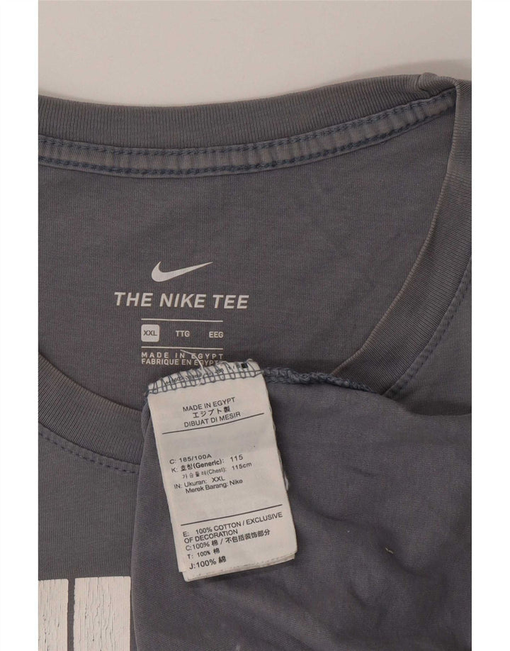 Ανδρικό γραφικό μπλουζάκι Nike 2XL γκρι βαμβακερό
