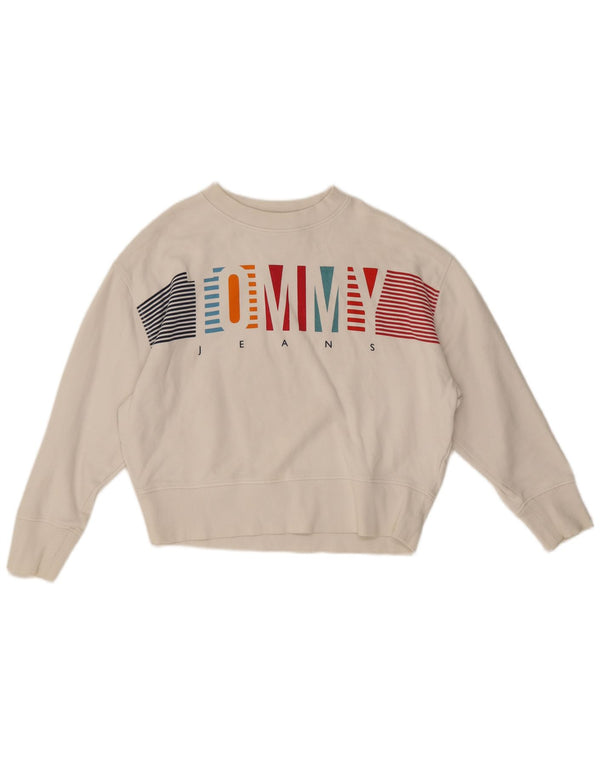 Tommy Hilfiger Γυναικεία φούτερ με 3/4 μανίκια Jumper UK 2 2XS Λευκό