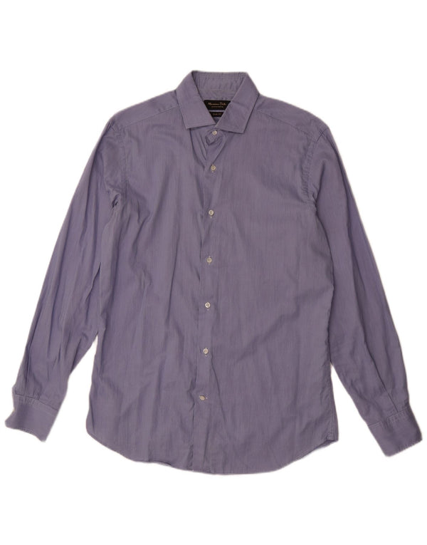Ανδρικό πουκάμισο Massimo Dutti Slim Fit Μέγεθος 41 16 Large Blue Pinstripe
