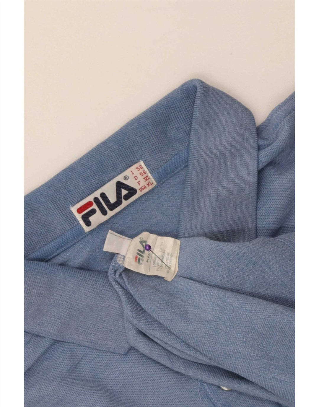 Ανδρικό πουκάμισο πόλο Fila XL Μπλε βαμβακερό