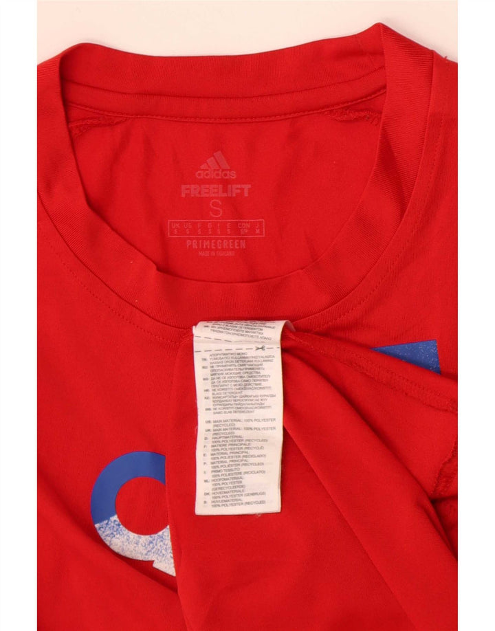 Ανδρικό γραφικό T-Shirt Adidas Top Μικρό κόκκινο πολυεστέρα