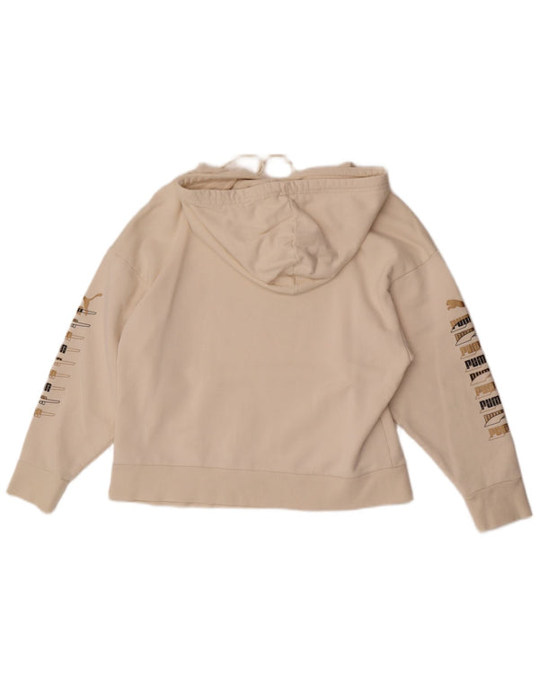 Puma Γυναικείο Γραφικό Φούτερ UK 14 Βαμβακερό μεσαίο υπόλευκο