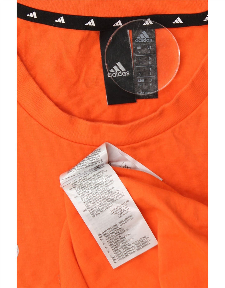 Ανδρικό γραφικό T-Shirt Adidas Top Μικρό πορτοκαλί βαμβακερό