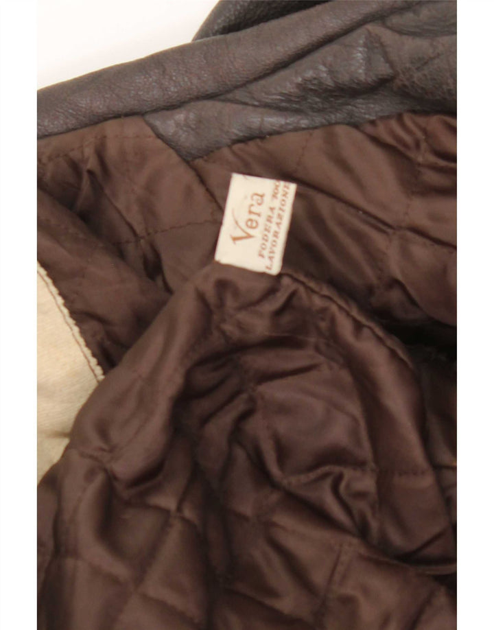 Vintage Ανδρικό Δερμάτινο Μπουφάν UK 40 Large Brown Δερμάτινο