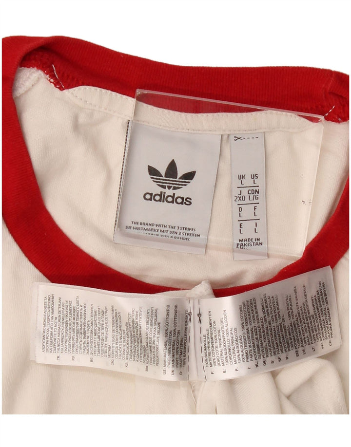 Ανδρικό T-Shirt Adidas Top Larg off White Βαμβακερό