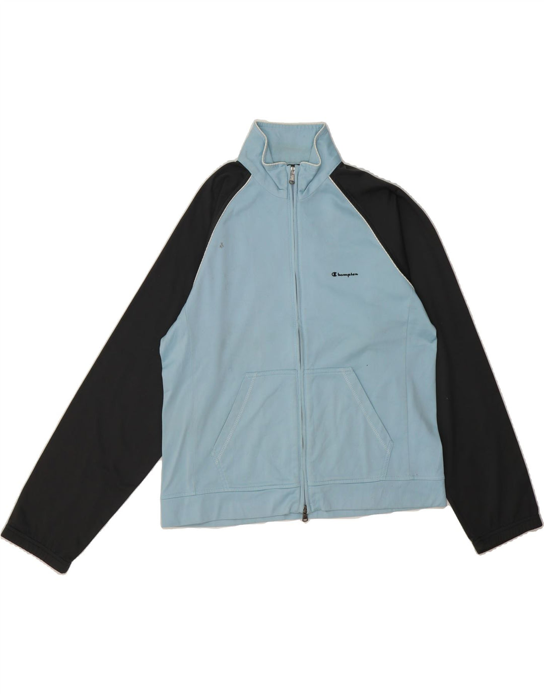 CHAMPION Womens Tracksuit Top Jacket UK 16 Large Blue Colourblock Vintage Champion and Second-Hand Champion from Messina Hembry 