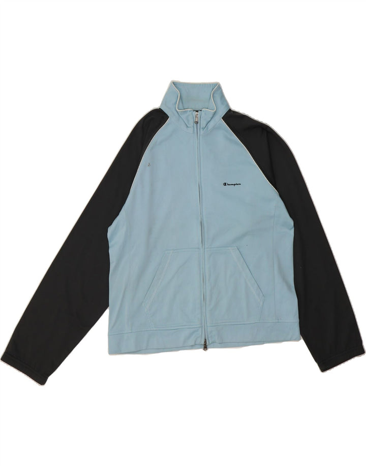 CHAMPION Womens Tracksuit Top Jacket UK 16 Large Blue Colourblock Vintage Champion and Second-Hand Champion from Messina Hembry 