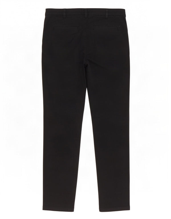 Benetton γυναικείο ίσιο παντελόνι Chino UK 6 XS W28 L28 μαύρο βαμβακερό