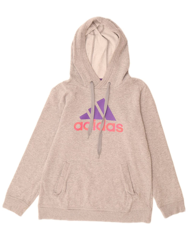 Γυναικείο Adidas Graphic Hoodie Jumper UK 12 Medium Grey