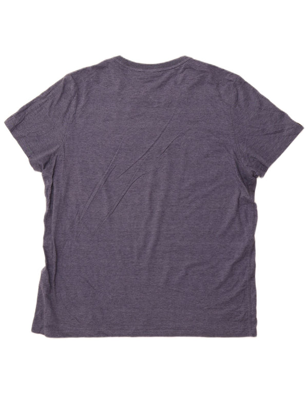 Ανδρικό γραφικό T-Shirt Superdry Top 3XL Navy Blue Pinstripe Βαμβακερό