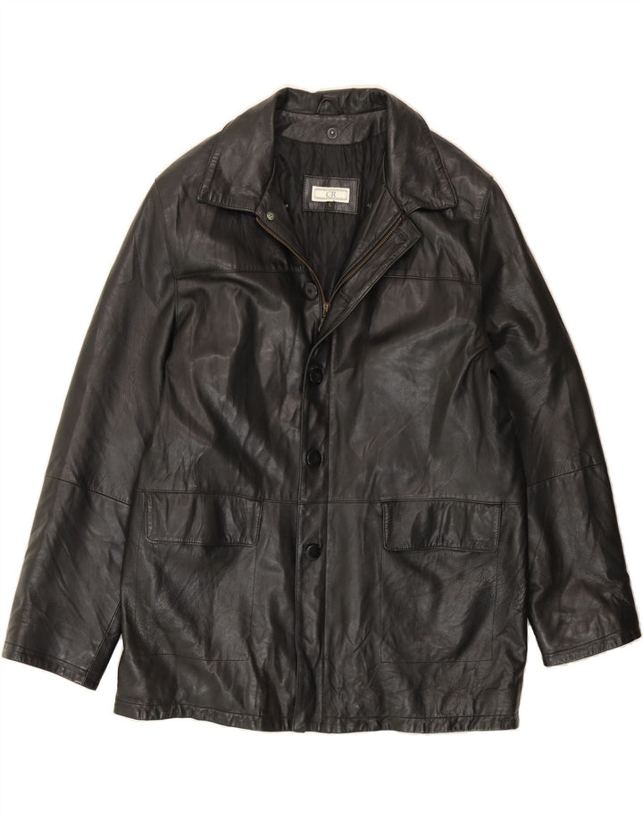 VINTAGE Mens Leather Jacket UK 40 Large Black Leather Vintage Vintage and Second-Hand Vintage from Messina Hembry 