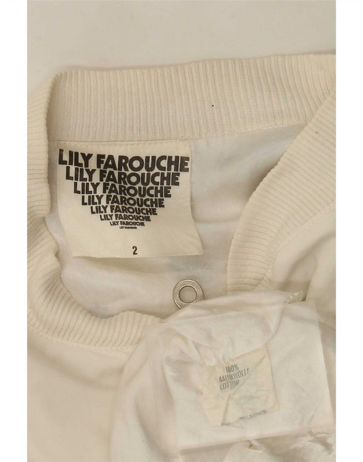 Lily Farouche Γυναικείο γραφικό υπερμεγέθη Bomber Jacket US 2 XS White Paisley
