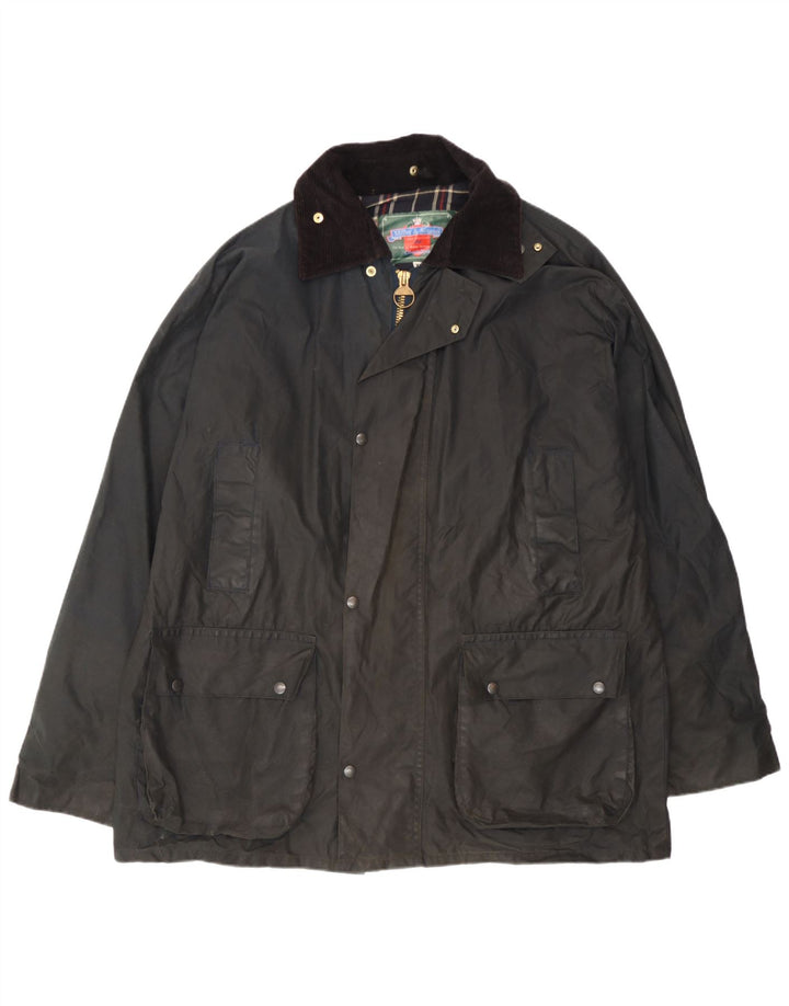 Miller & Simons Ανδρικό κερωμένο βαμβακερό μπουφάν UK 42 XL Μαύρο