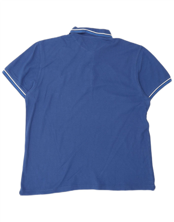 LOTTO Mens Polo Shirt Large Blue Cotton