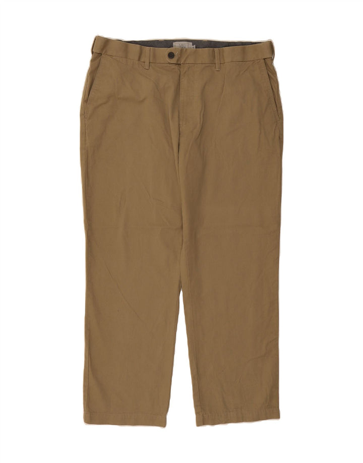 MARKS & SPENCER Mens Regular Straight Suit Trousers W38 L29 Beige Cotton Vintage Marks & Spencer and Second-Hand Marks & Spencer from Messina Hembry 