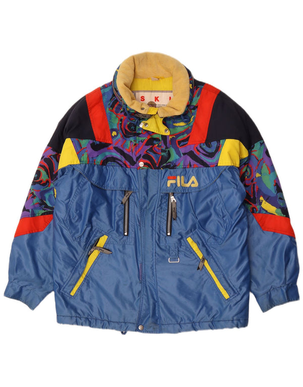 Ανδρικό μπουφάν σκι με κουκούλα Fila UK 36 Small Blue Colourblock