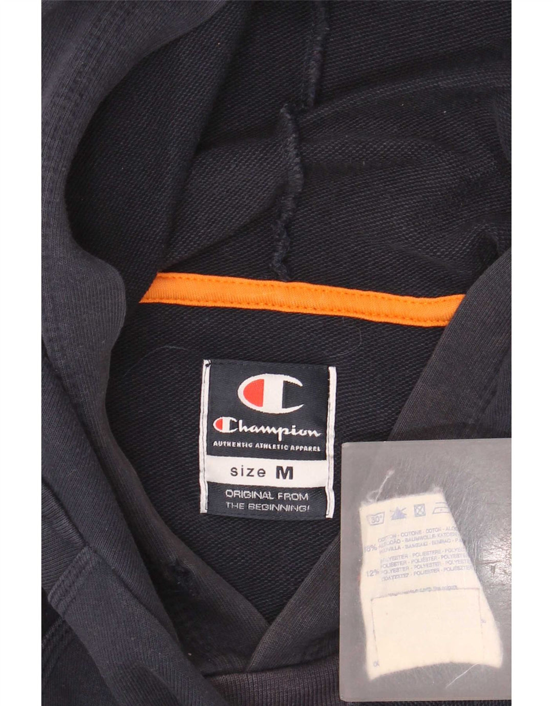 Champion Mens Hoodie Jumper Medium Navy Blue Cotton