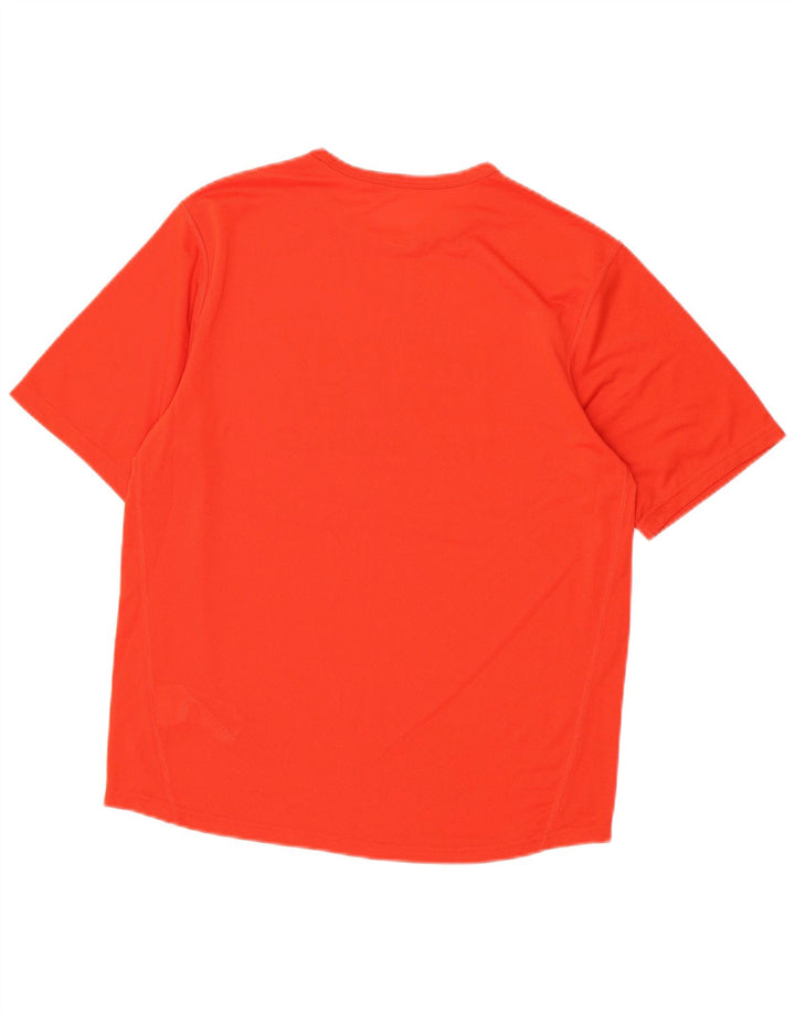 NIKE Mens Dri Fit Graphic T-Shirt Top UK 39/41 Medium Orange Polyester