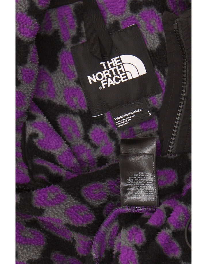 THE NORTH FACE Γυναικείο Fleece Jacket UK 16 Large Purple Animal Print