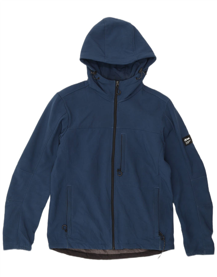 ZARA Mens Hooded Windbreaker Jacket UK 38 Medium Navy Blue Polyester