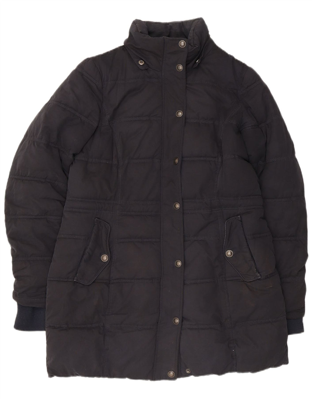 Fat Face Γυναικείο μπουφάν με επένδυση UK 12 μεσαίο μαύρο πολυεστέρα