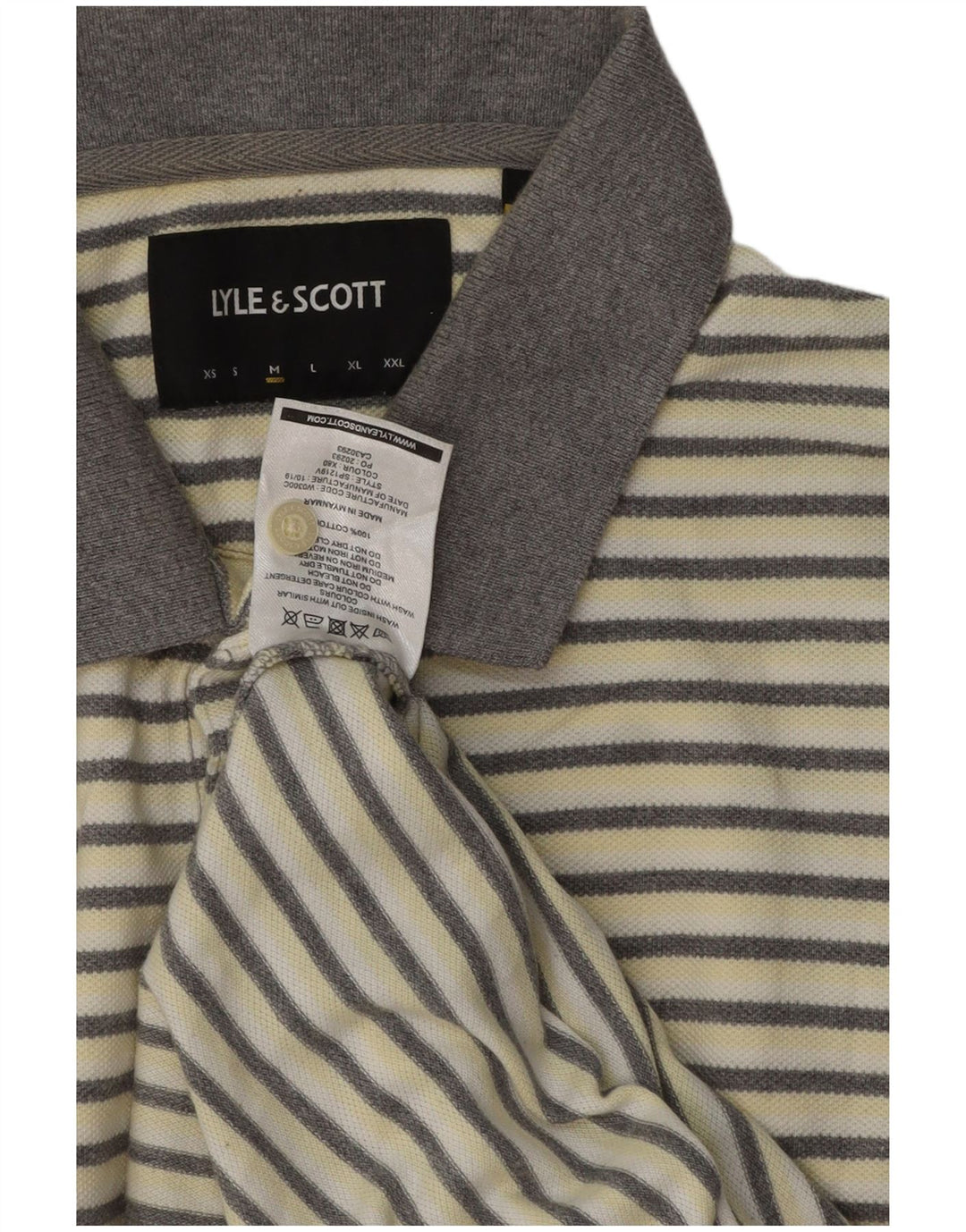Ανδρικό πουκάμισο πόλο Lyle & Scott Βαμβακερό μεσαίο σε λευκό ριγέ