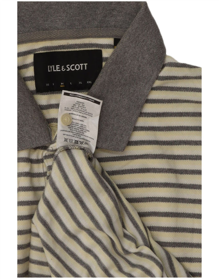 Ανδρικό πουκάμισο πόλο Lyle & Scott Βαμβακερό μεσαίο σε λευκό ριγέ