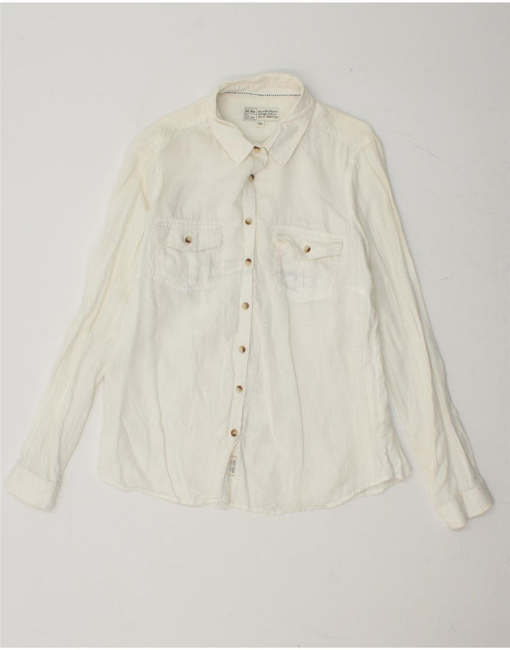 FAT FACE Γυναικείο Πουκάμισο UK 14 Medium Off White Λινό