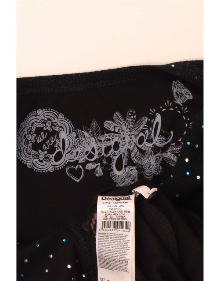 Desigual Γυναικείο μακρυμάνικο φόρεμα φούσκα UK 12 Medium μαύρο γεωμετρικό