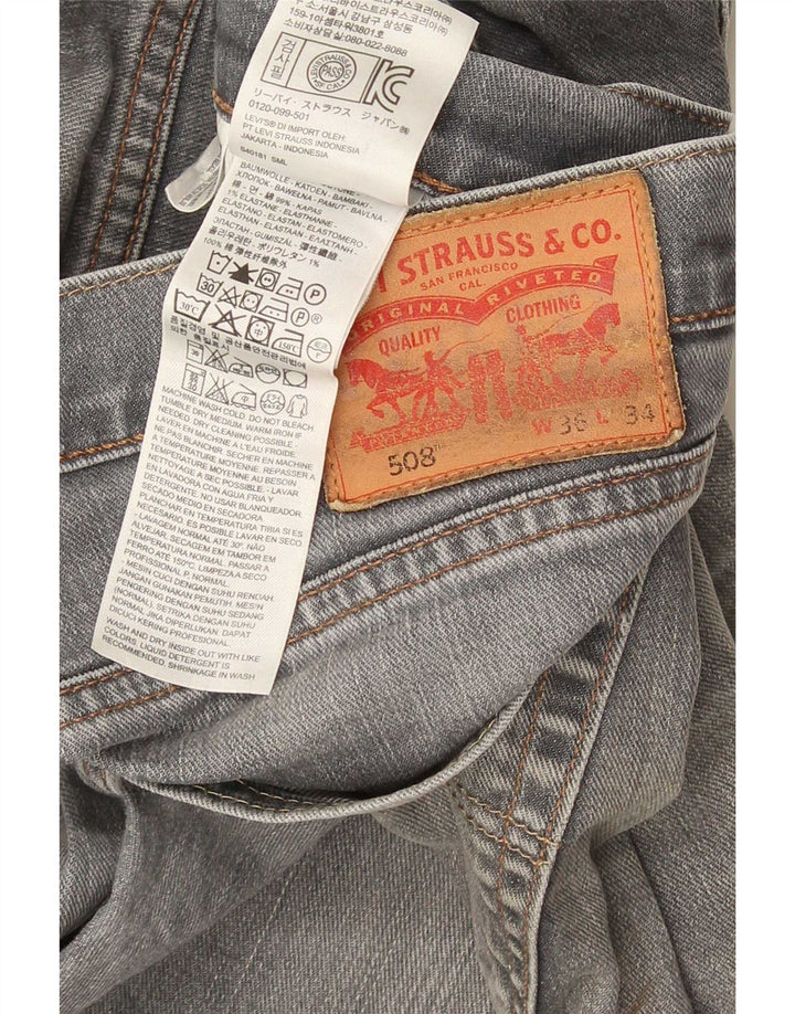 Levi's Mens 508 Tapered Jeans W36 L34 Γκρι βαμβακερό
