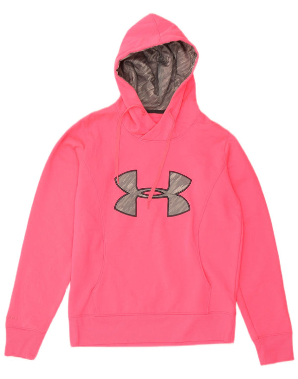 Under Armour Womens Cold Gear Graphic Hoodie Jumper UK 10 Small Pink