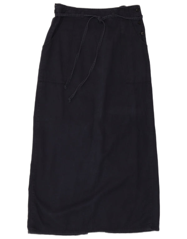 Benetton Womens Maxi Skirt IT 42 Medium W28  Navy Blue Cotton