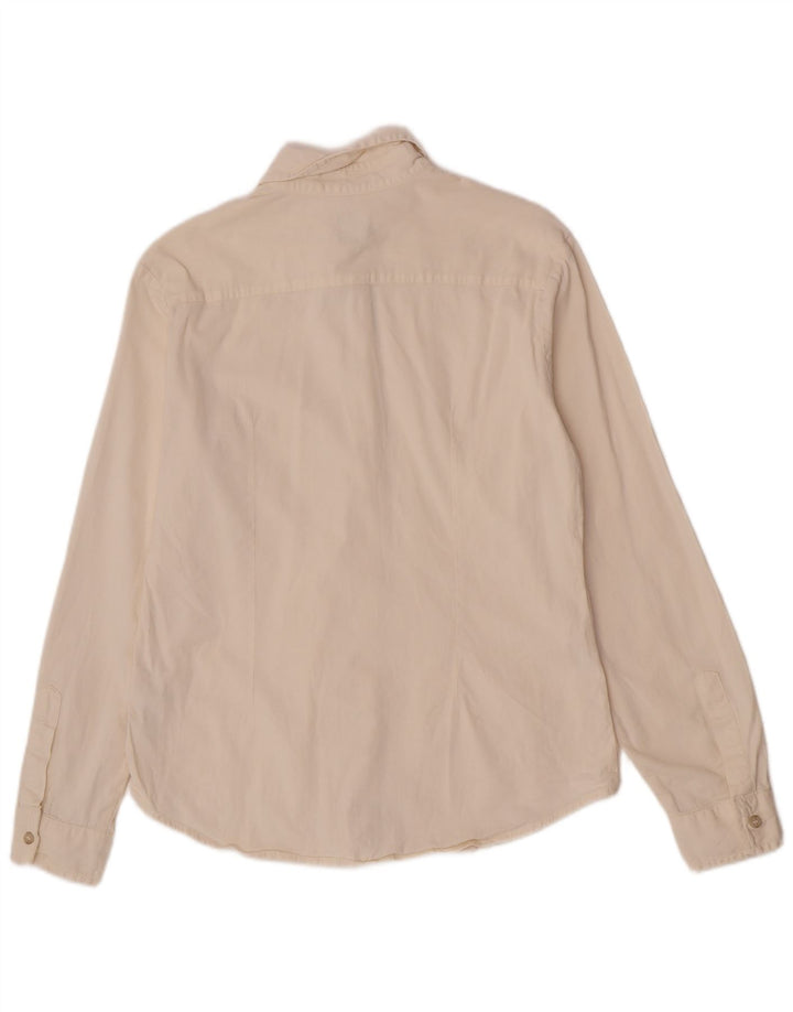 Think Pink Womens Regular Fit Shirt UK 14 Medium Off White Βαμβακερό