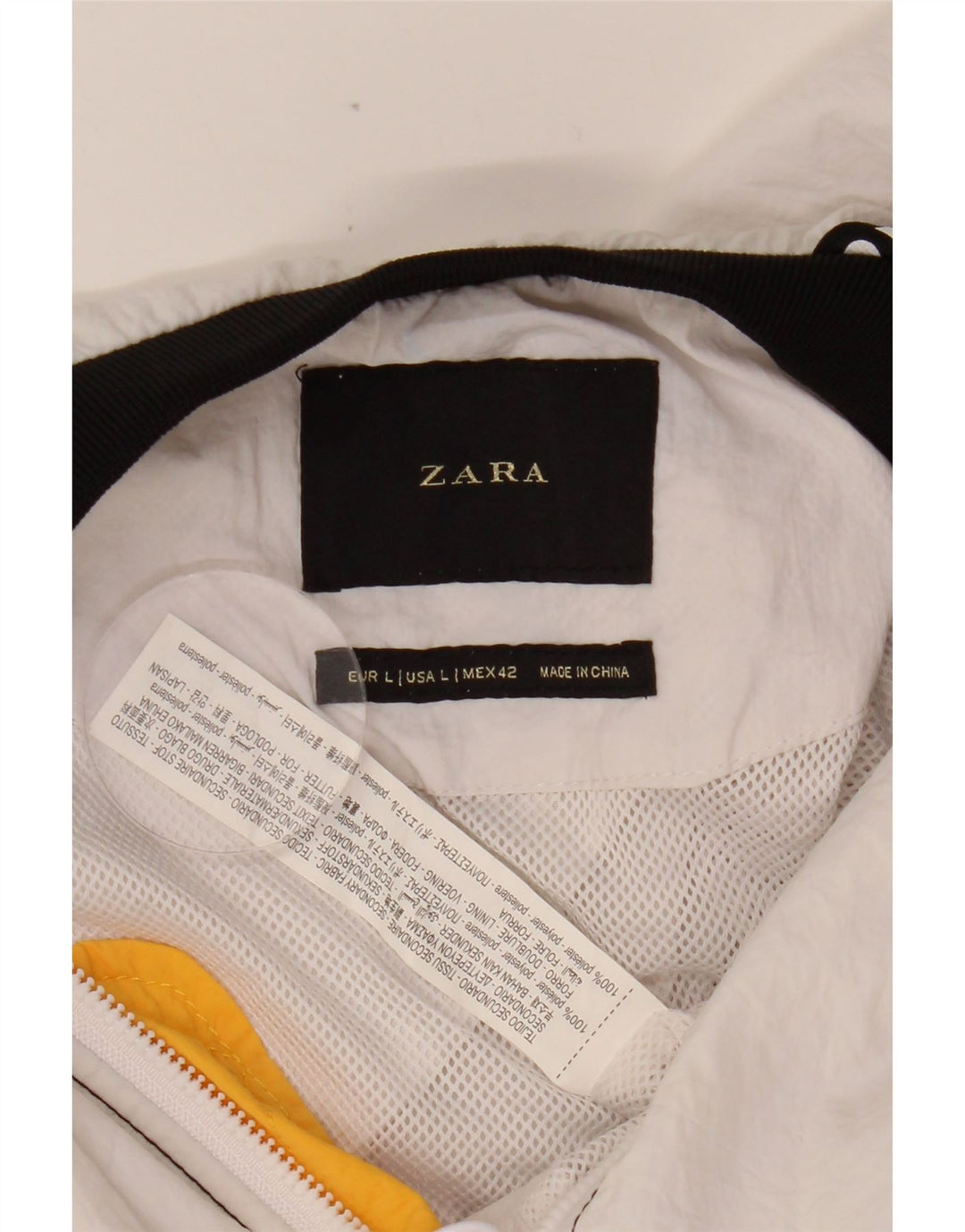 Ανδρικό γραφικό τζάκετ ZARA UK 40 Large White Colourblock