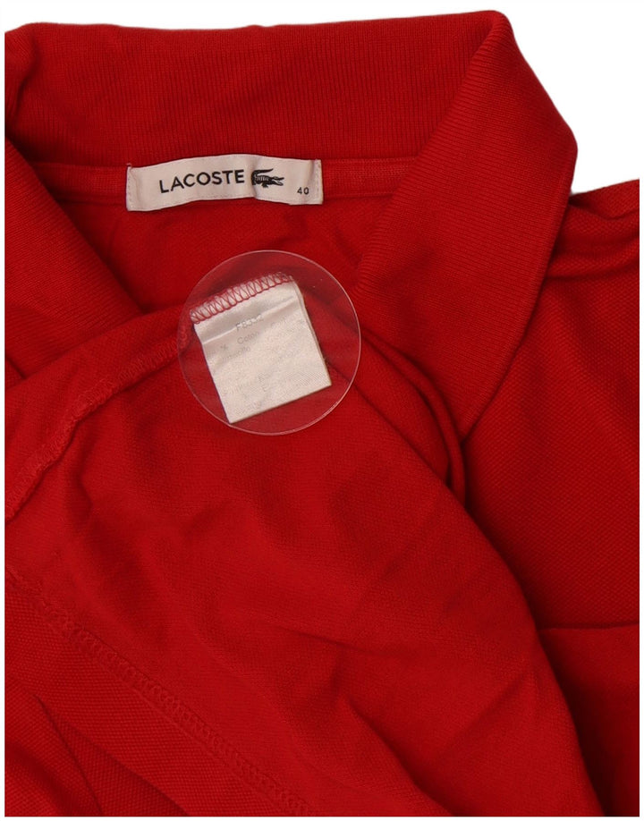 Γυναικείο μακρυμάνικο μπλουζάκι πόλο Lacoste Μέγεθος 40 Μεσαίο κόκκινο βαμβακερό
