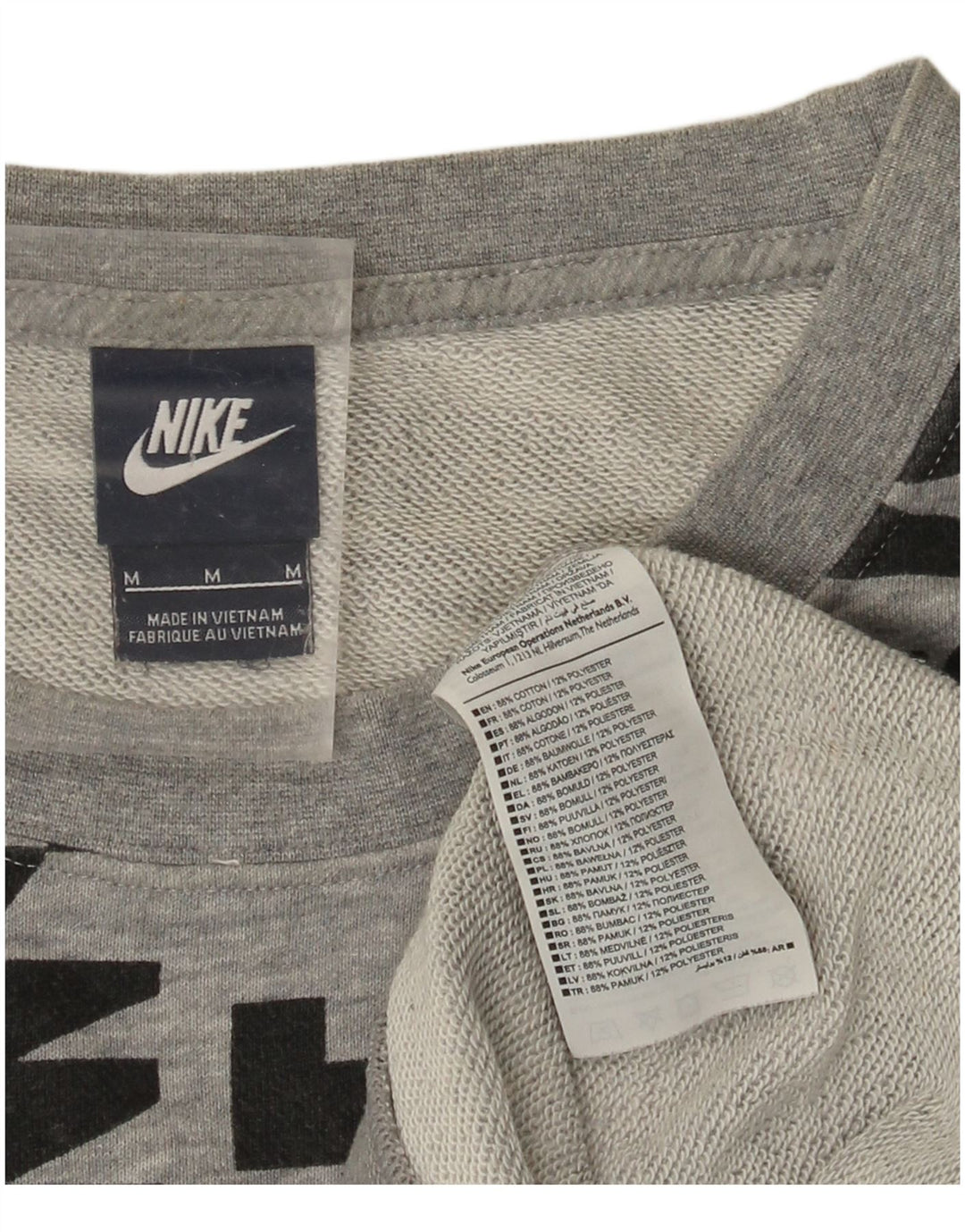 Γυναικείο γραφικό φούτερ NIKE Jumper UK 14 Μεσαίο γκρι βαμβακερό